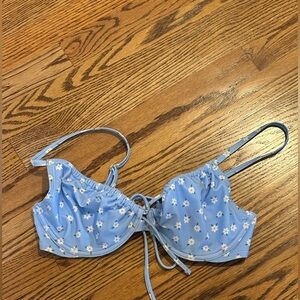 Hollister Light Blue Floral Bikini Top